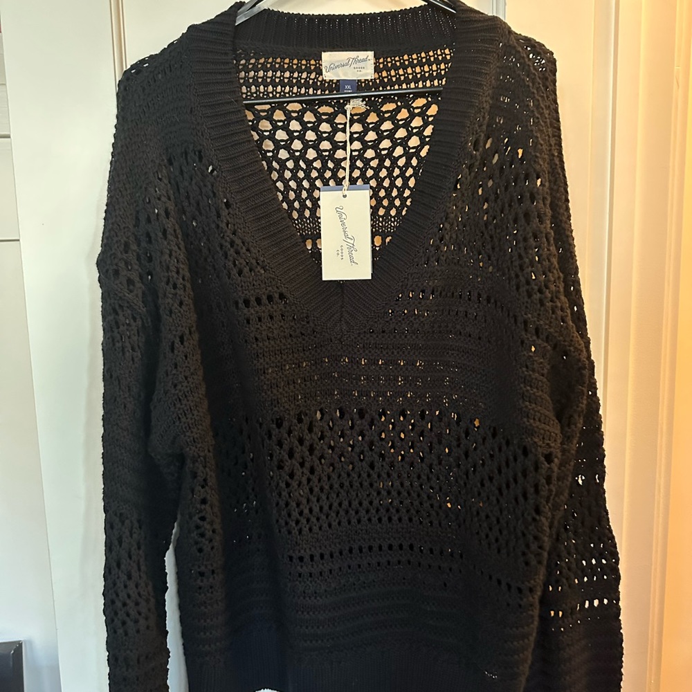 Black Oversized Holey Sweater New With tags
